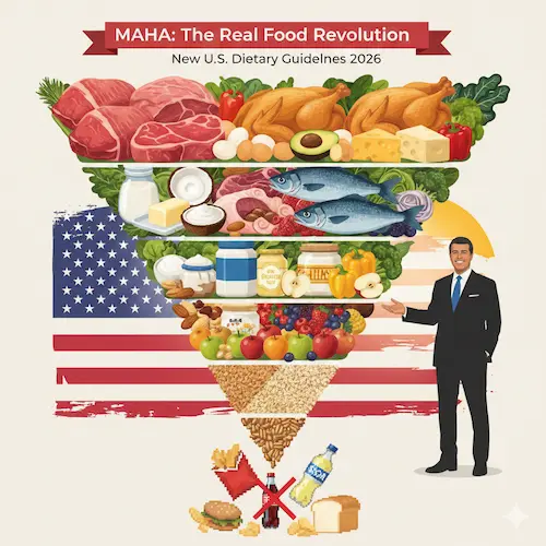 Nueva pirámide alimentaria MAHA y Robert F. Kennedy Jr.